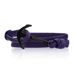 Anker Armband Leder Purple Sail Lila Modeschmuck Maritim Unisex