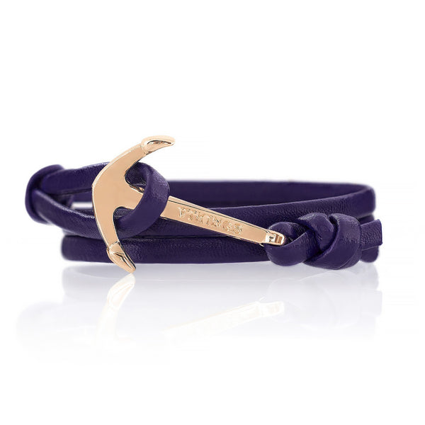 Anker Armband Leder Purple Sail Lila Modeschmuck Maritim Unisex
