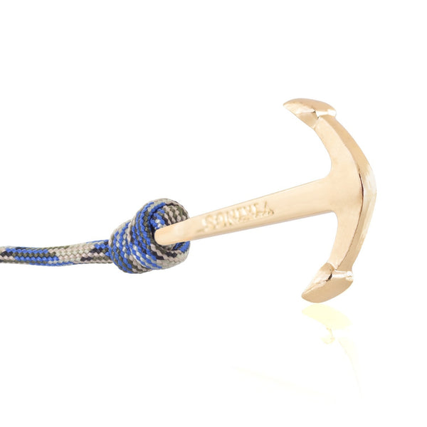 Anker Armband Mediterrano Blau Beige Khaki Modeschmuck Unisex Maritim