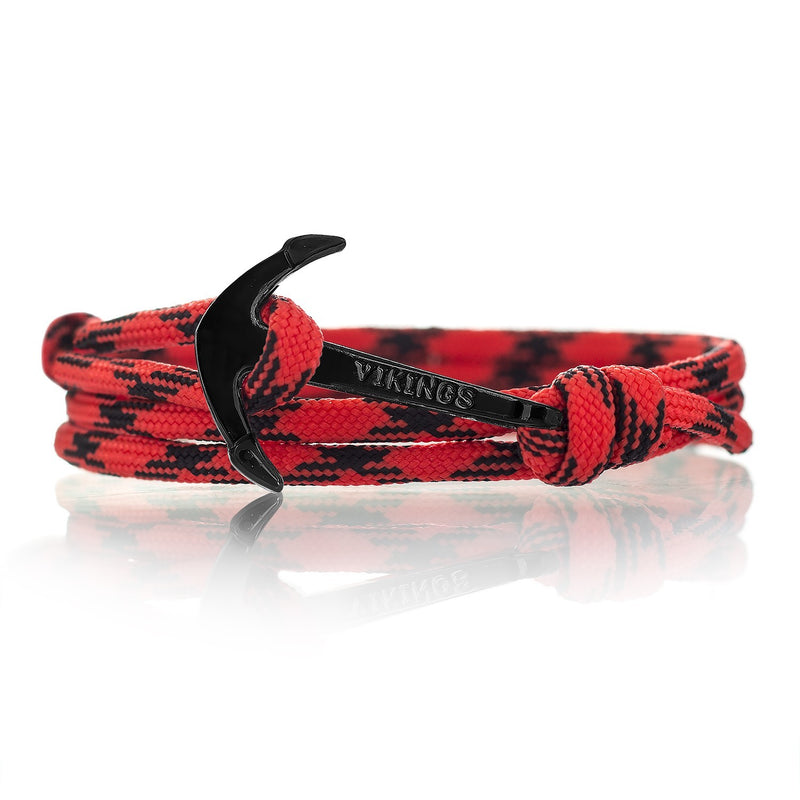 Anker Armband Red Rattlesnake Rot Schwarz Modeschmuck Unisex Maritim