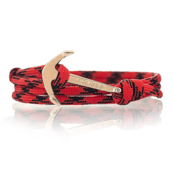 Anker Armband Red Rattlesnake Rot Schwarz Modeschmuck Unisex Maritim