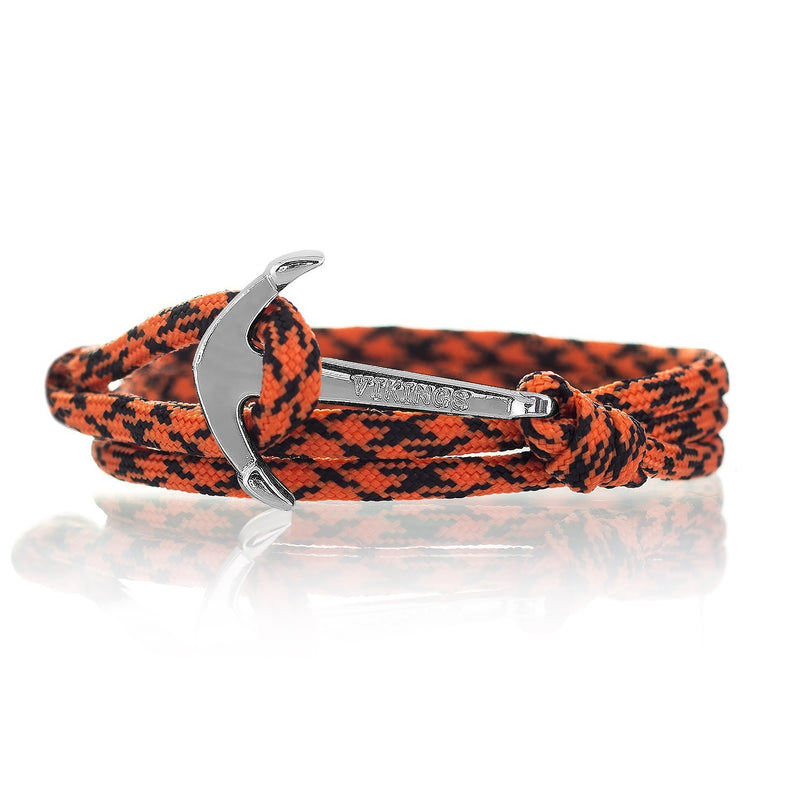 Anker Armband Siberian Tiger Schwarz Orange Modeschmuck Unisex Maritim
