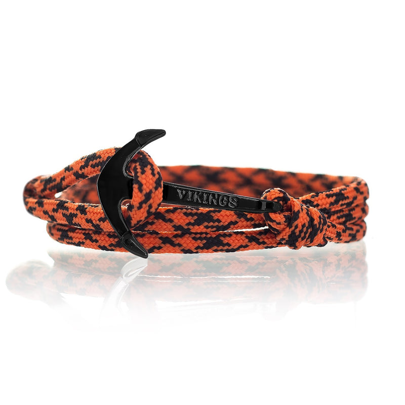 Anker Armband Siberian Tiger Schwarz Orange Modeschmuck Unisex Maritim