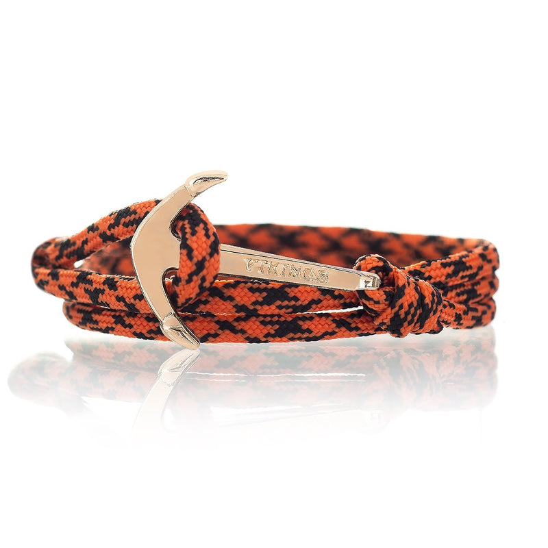 Anker Armband Siberian Tiger Schwarz Orange Modeschmuck Unisex Maritim